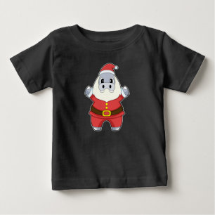 ヒッポクリスマスサンタクロース ベビーTシャツ