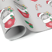 ヒッポクリスマススノーウィンターアニマルズヒッポホリデー ラッピングペーパー (ロールコーナー)