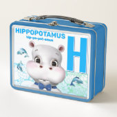 ヒッポサファリアルファベットキッズ メタルランチボックス (正面)
