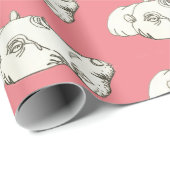 ヒッポスケッチオンピンク ラッピングペーパー (ロールコーナー)