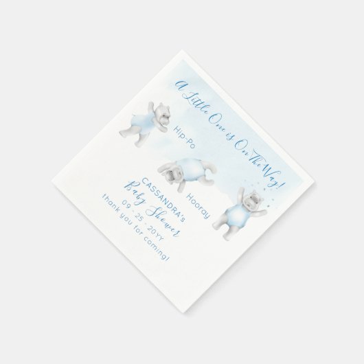 ヒッポソメルサルト男の赤ちゃんシャワー スタンダードカクテルナプキン (角)