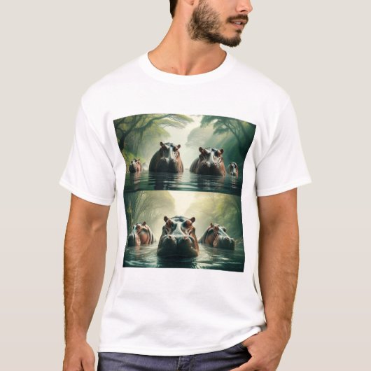 ヒッポタスタイリッシュマスプリントTシャツ Tシャツ (正面)