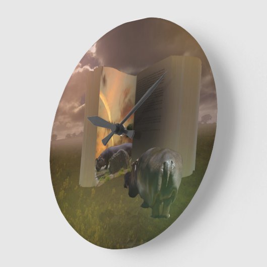 ヒッポタマスの滝たちは物語本に恋をして、 ラージ壁時計 (傾斜)