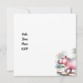 ヒッポタムスとバタフライ誕生日招待状 招待状 (裏面)