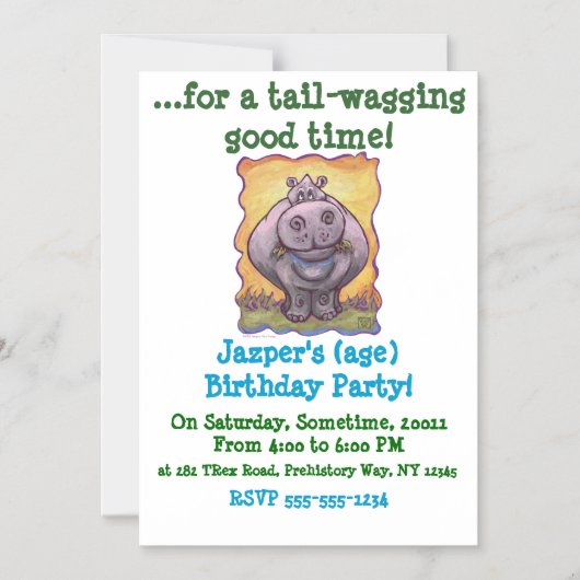 ヒッポタムスギフト&アクセサリー マグネット招待状 (正面)