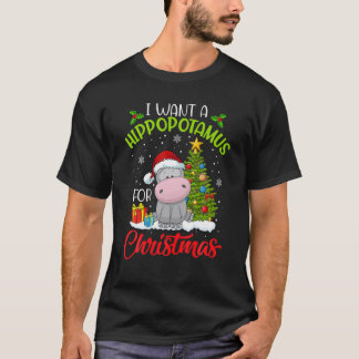 ヒッポタモスをクリスマスクリスマスに欲しい Tシャツ