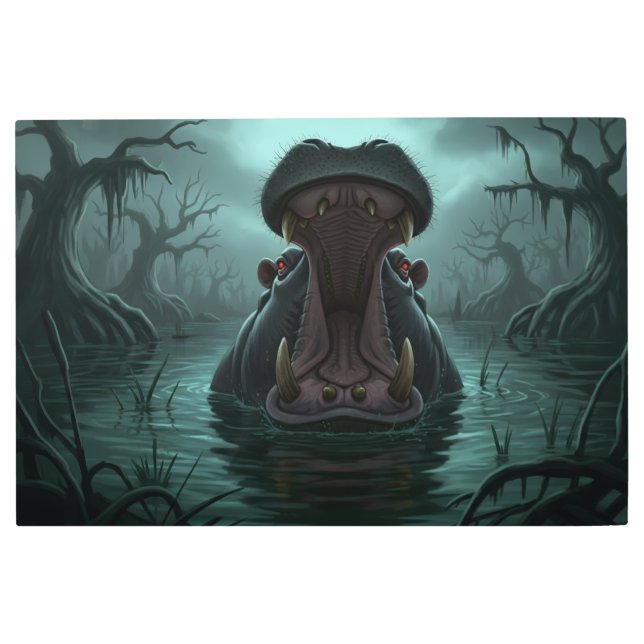 ヒッポデジタ絵を描ルの素晴らしスケッチの暗いシーン メタルプリント (正面)