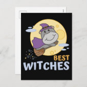 ヒッポハロウィーンウィッチキッズウィッ最高のチズホ シーズンポストカード (正面/裏面)