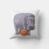 ヒッポバスケットボール選手バスケットボール クッション (裏面)