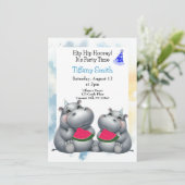 ヒッポバースデーパーティスイカ招待状 招待状 (スタンド正面)