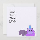 ヒッポバースデーパーティーの招待 招待状 (裏面)