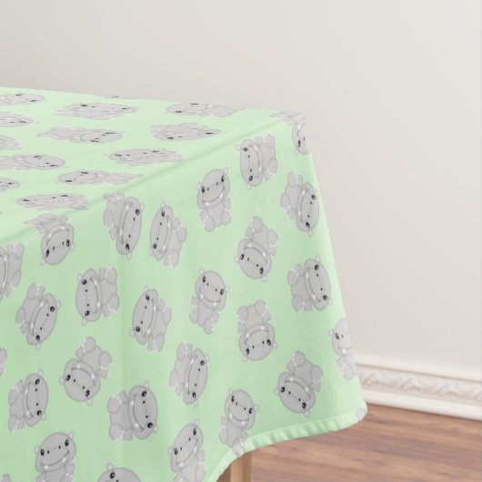 ヒッポバースデーパーティーグリーン テーブルクロス (インサイチュ)