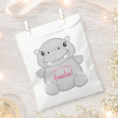 ヒッポバースデーパーティーピンク フェイバーバッグ (クリップ留めされた状態)