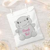 ヒッポバースデーパーティーピンク フェイバーバッグ (クリップ留めされた状態)