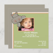 ヒッポバースデーパーティー 招待状 (正面/裏面)