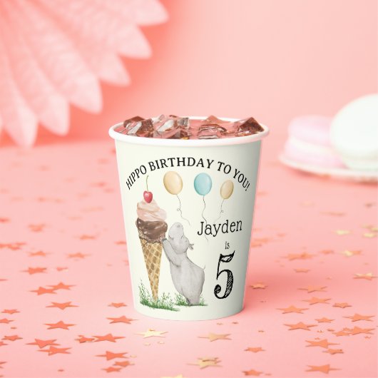 ヒッポバースデーパーティー 紙コップ (インサイチュ)
