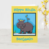 ヒッポバーディおもしろいーの誕生日カード カード (黄色い花)