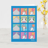 ヒッポバーディ顔 カード (黄色い花)