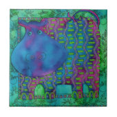 ヒッポパターン(の模様が)あるウォーター色イラストレーション タイル (正面)