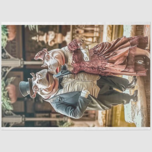 ヒッポビクトリアンカップルのデコペ 薄葉紙 (正面)