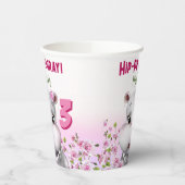 ヒッポピンクフローラガール誕生日 紙コップ (左)