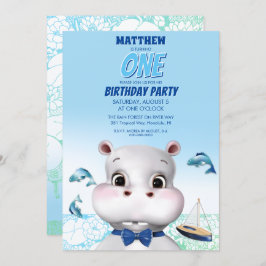 ヒッポブルーフィッシュボーイ誕生日 招待状