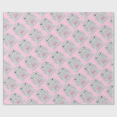 ヒッポベビーシャワーピンク ラッピングペーパー (フラット)