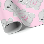 ヒッポベビーシャワーピンク ラッピングペーパー (ロールコーナー)