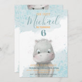 ヒッポボーイの誕生日パーティーの招待状2 backgr 案内状 (正面/裏面)