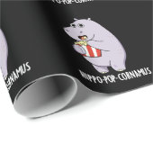 ヒッポポップ・アートのコルナおもしろいムスヒッポプンダークBG ラッピングペーパー (ロールコーナー)