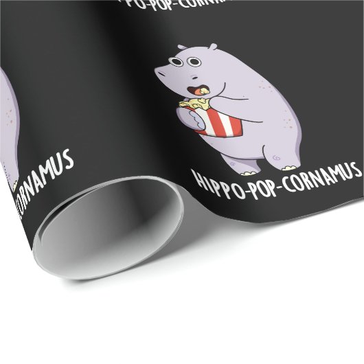 ヒッポポップ・アートのコルナおもしろいムスヒッポプンダークBG ラッピングペーパー (ロールコーナー)