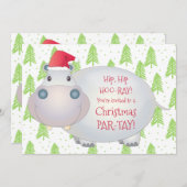 ヒッポポポタムスキッズクリスマスホリデーパーティー 招待状 (正面/裏面)