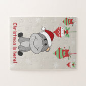 ヒッポメリークリスマスウィンターアニマルカバJigsaw ジグソーパズル (横)