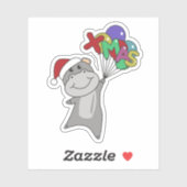 ヒッポメリークリスマスウィンターアニマルズヒッポステッキ シール (シート)