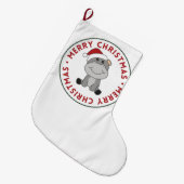ヒッポメリークリスマスウィンターアニマルズヒッポス ラージクリスマスストッキング (正面 (吊り時))