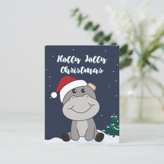 ヒッポメリークリスマスウィンターアニマルズヒッポホリダ シーズンポストカード (スタンド正面)
