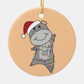 ヒッポメリークリスマスウィンターアニマルヒッポアダルト セラミックオーナメント (正面)
