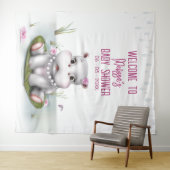 ヒッポリバーアドベンチャーガールベビーシャワー背景 タペストリー (インサイチュ(横))