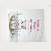 ヒッポリバーアドベンチャーガールベビーシャワー背景 タペストリー (正面(横))