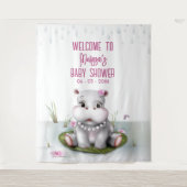 ヒッポリバーアドベンチャーガールベビーシャワー背景 タペストリー (正面)