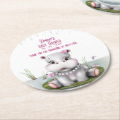 ヒッポリバーアドベンチャーガールベビーシャワー ラウンドペーパーコースター (アングル)