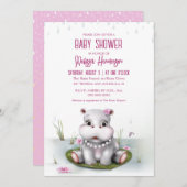 ヒッポリバーアドベンチャーベビーシャワー 招待状 (正面/裏面)