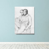 ヒッポリートとポール・フランドリンのダブルポートレート キャンバスプリント (インサイチュ (ウッドフロア))