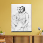 ヒッポリートとポール・フランドリンのダブルポートレート キャンバスプリント (インサイチュ (リビング))