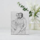 ヒッポリートとポール・フランドリンのダブルポートレート ポストカード (スタンド正面)