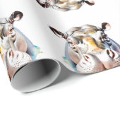 ヒッポワイルドライフ&自然ウォーターカラーセット ラッピングペーパー (ロールコーナー)