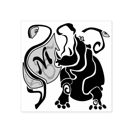 ヒッポ怒モノグラム ラバースタンプ (インプリント)