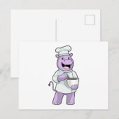 ヒッポ料理人とボウル ポストカード (正面/裏面)