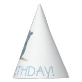 ヒッポ誕生日ソフトブルー パーティーハット (右)