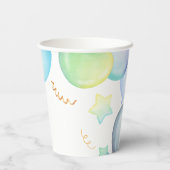 ヒッポ誕生日ソフトブルー 紙コップ (裏面)